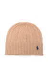 Polo Ralph Lauren Cable-knit Wool And Cashmere Beanie Accessories In Neutral