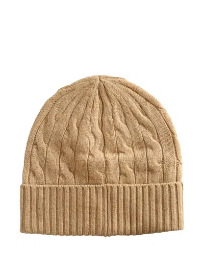 Polo Ralph Lauren Cable-knit Beanie Hat In Brown