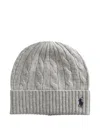 Polo Ralph Lauren Cable-knit Beanie Hat In Gray