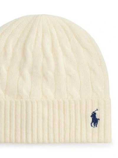 Polo Ralph Lauren Cable Knit Beanie Hat In Natural