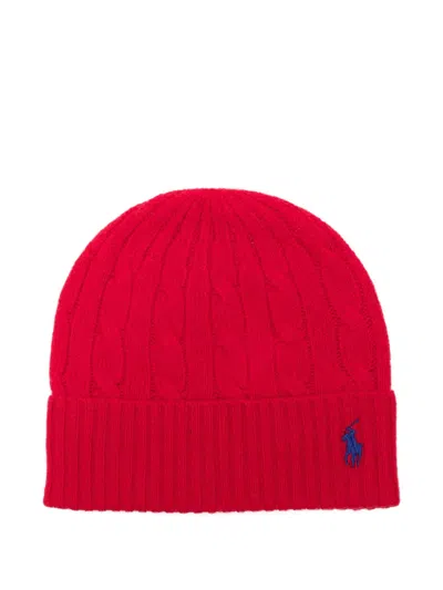 Polo Ralph Lauren Cable-knit Beanie Hat In Red