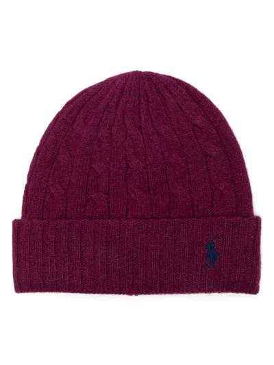 Polo Ralph Lauren Cable-knit Beanie In Purple
