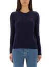 Polo Ralph Lauren Dark Blue Cotton Sweater In Blue