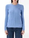 Polo Ralph Lauren Cable Knit Blue Wool-cashmere Pullover In Blue
