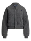 Polo Ralph Lauren Cashmere Sweater Bomber Jacket Grey In Gray