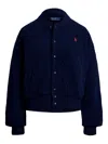 Polo Ralph Lauren Cable-knit Bomber Jacket In Blue