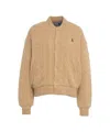 Polo Ralph Lauren Beige Wool And Cashmere Bomber Jacket Relaxed Fit In Brown