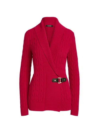 Polo Ralph Lauren Cable-knit Buckled Cardigan In Red