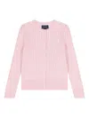 Polo Ralph Lauren Mini-cable Cotton Cardigan In Pink