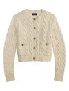 Polo Ralph Lauren Cropped Wool And Cashmere Blend Cardigan In Neutral