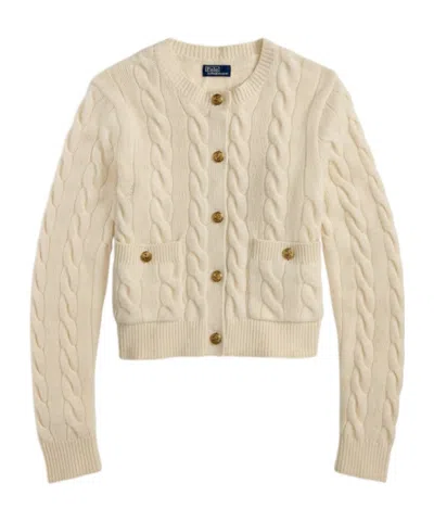 Polo Ralph Lauren Cable-knit Button-down Cardigan In White