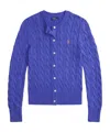 Polo Ralph Lauren Cable-knit Button-up Cardigan In Purple