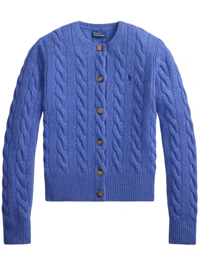 Polo Ralph Lauren Cable Knit Button-down Cardigan In Multi