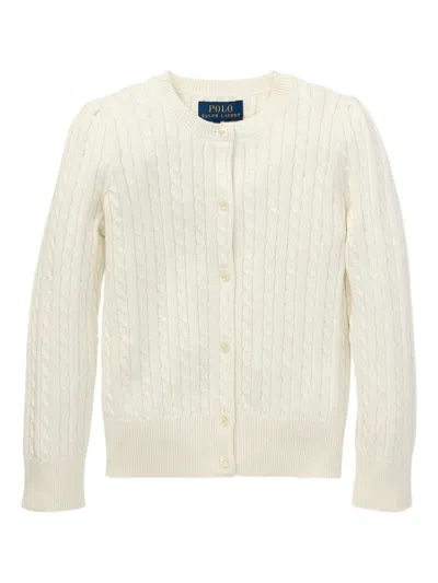 Polo Ralph Lauren Kids' Cable-knit Cardigan In White