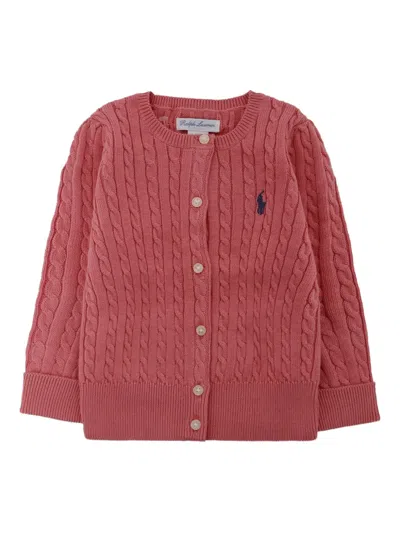 Polo Ralph Lauren Babies' Cable-knit Cardigan In Pink