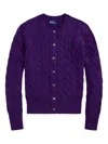 Polo Ralph Lauren Cable-knit Cardigan In Purple