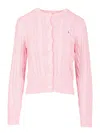 Polo Ralph Lauren Cable Knit Cardigan Knitwear Rose