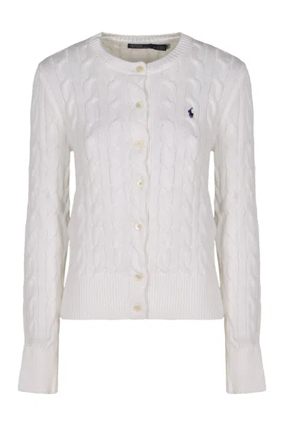Polo Ralph Lauren Cable Knit Cardigan In White