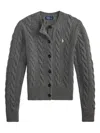 Polo Ralph Lauren Cable-knit Cardigan In Gray