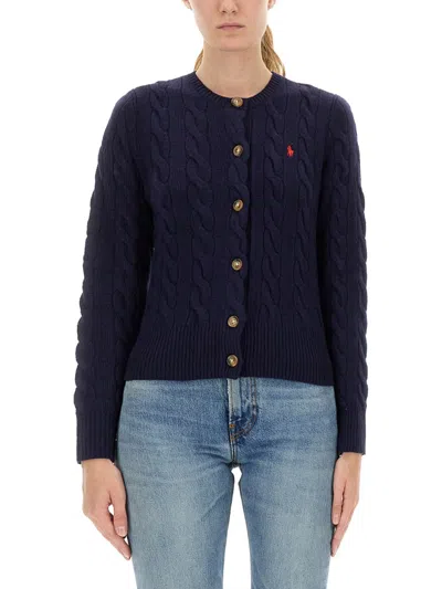 Polo Ralph Lauren Cable-knit Cardigan In Blue