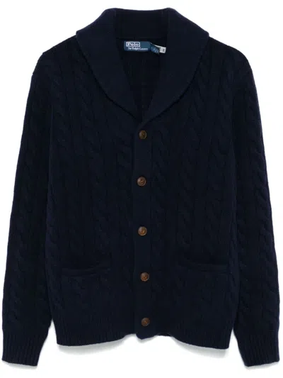 Polo Ralph Lauren Cable-knit Cardigan In 蓝色