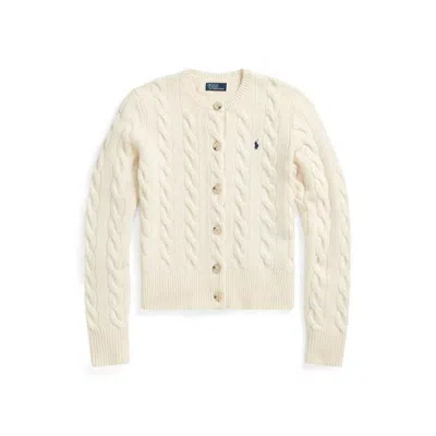Polo Ralph Lauren Cable Knit Cardigan In Authentic Cream
