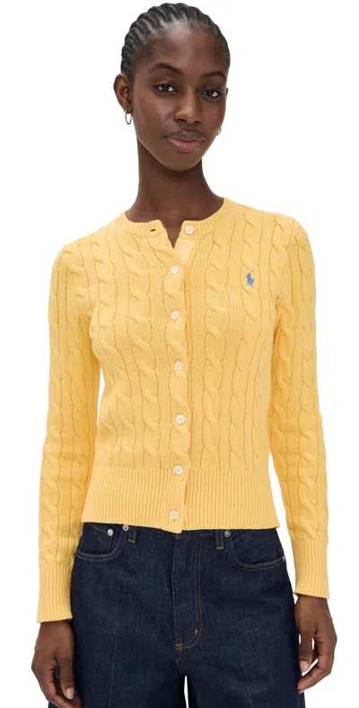 Polo Ralph Lauren Cable Knit Cardigan Beach Yello In Yellow