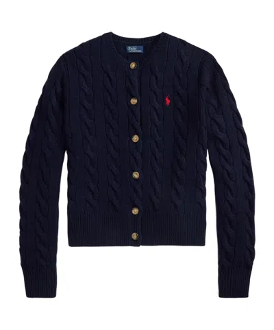Polo Ralph Lauren Cable Knit Cardigan In Black