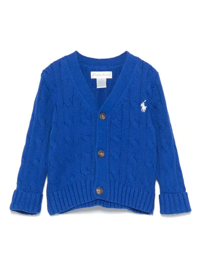 Polo Ralph Lauren Babies' Cable-knit Cardigan In Blue