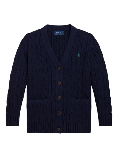 Polo Ralph Lauren Kids' Cable-knit Cardigan In Blue