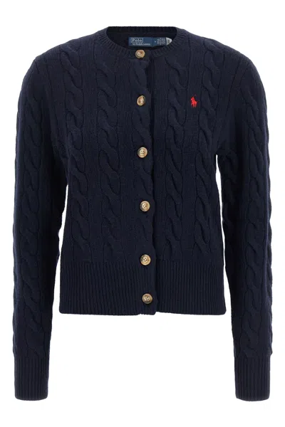 Polo Ralph Lauren Cable Knit Cardigan In Blue