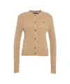 Polo Ralph Lauren Brown Wool Cardigan In Brown