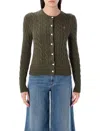 Polo Ralph Lauren Olive Cable Knit Cotton Cardigan In Canopy Olive