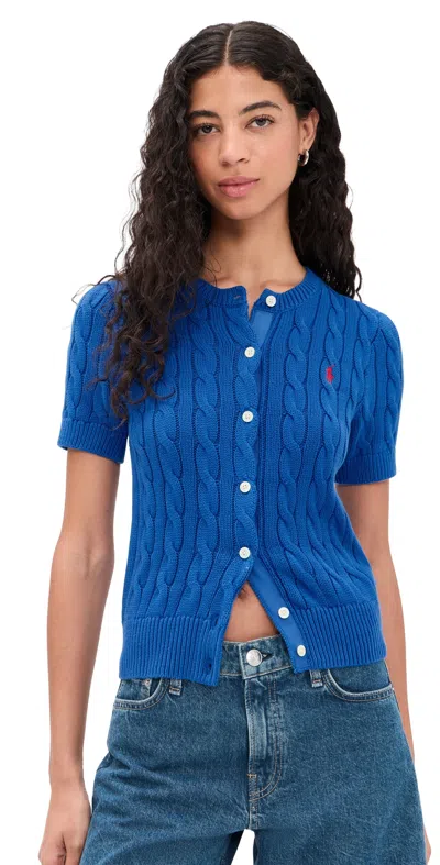 Polo Ralph Lauren Cable Knit Cardigan Gala Blue