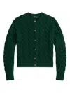 Polo Ralph Lauren Wool And Cashmere Cable-knit Cardigan In Green