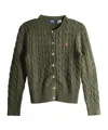 Polo Ralph Lauren Cable Knit Cardigan In Green