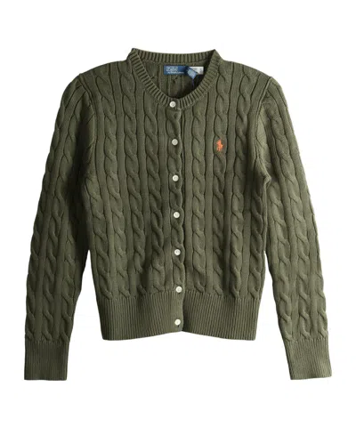 Polo Ralph Lauren Cable Knit Cardigan In Green