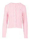 Polo Ralph Lauren Cable Knit Cardigan Knitwear Rose