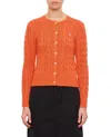 Polo Ralph Lauren Cable Knit Cardigan In Orange