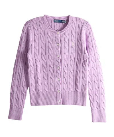 Polo Ralph Lauren Cable Knit Cardigan In Pink