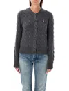 Polo Ralph Lauren Cable-knit Wool-cashmere Cardigan In Stadium Grey Heater