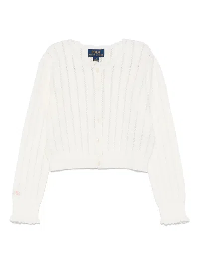 Polo Ralph Lauren Kids' Cable-knit Cardigan In White