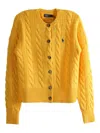 Polo Ralph Lauren Long Sleeve Crewneck Cardigan In Yellow