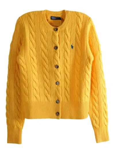 Polo Ralph Lauren Cable-knit Cardigan In Yellow