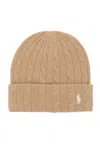 POLO RALPH LAUREN CABLE-KNIT CASHMERE AND WOOL BEANIE HAT