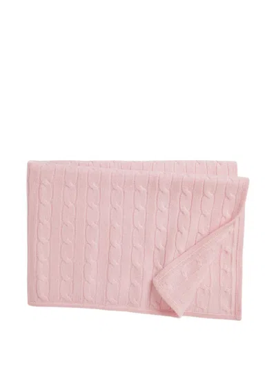 Polo Ralph Lauren Cable-knit Cashmere Blanket In Pink
