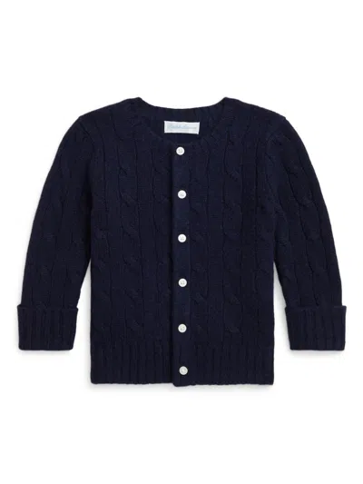 Polo Ralph Lauren Babies' Cable-knit Cashmere Cardigan In Blue