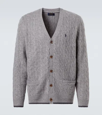 Polo Ralph Lauren Cable-knit Cashmere Cardigan In Gray