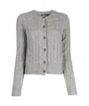 Polo Ralph Lauren Cable-knit Cashmere Crewneck Cardigan In Gray
