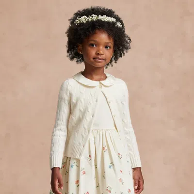 Polo Ralph Lauren Kids' Cable-knit Cashmere Cardigan In Warm White